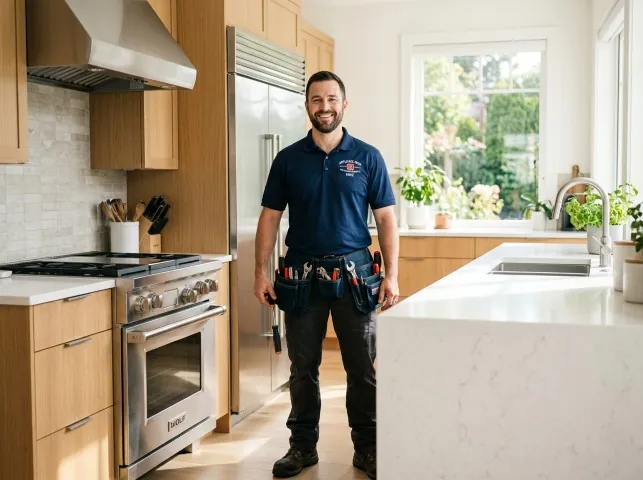 Appliance Repair Hero technician in a Arena, WI kitchen after an appliance repair